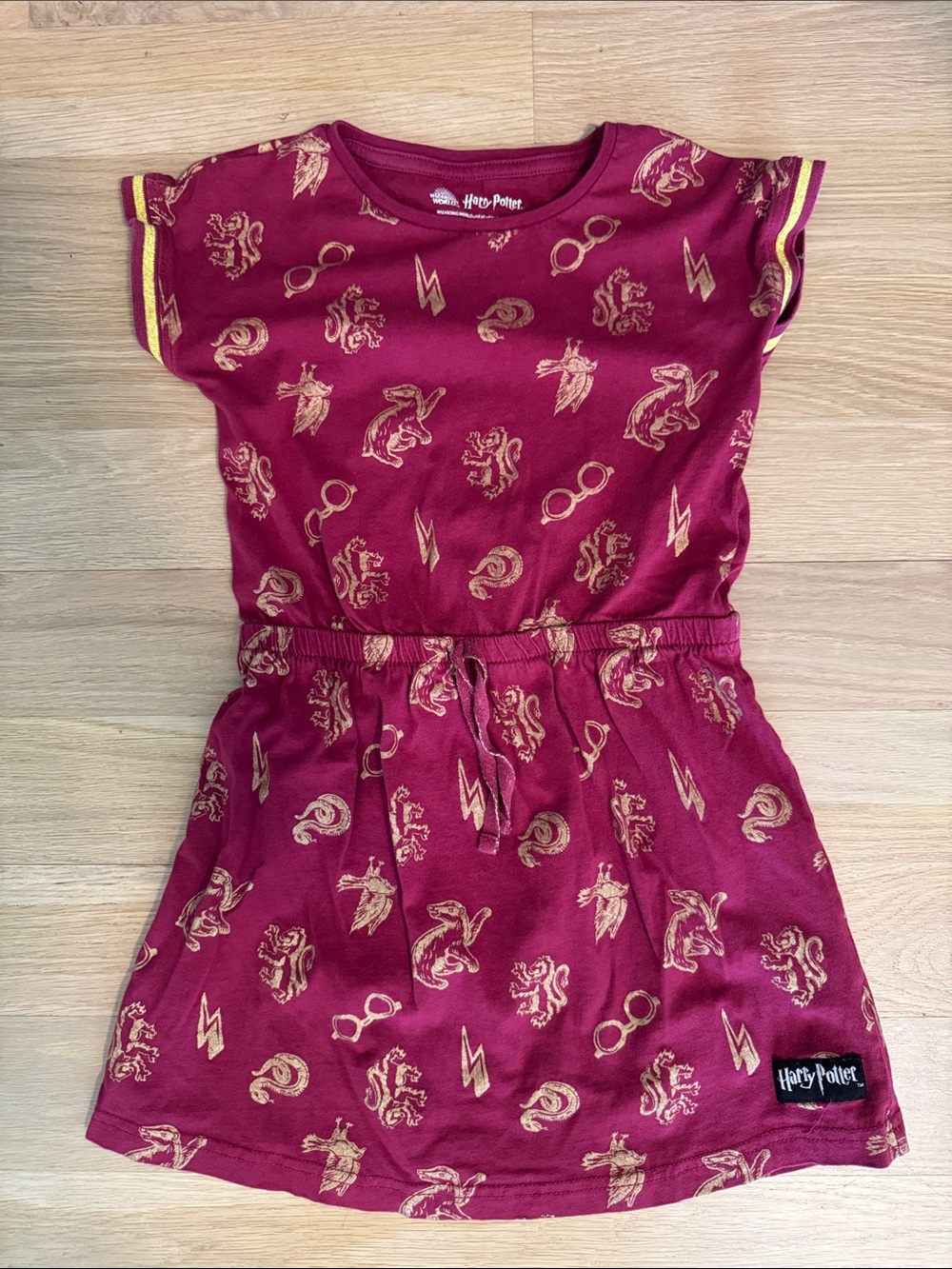 Harry Potter Kids' Burgundy Gryffindor Print Casual Dress